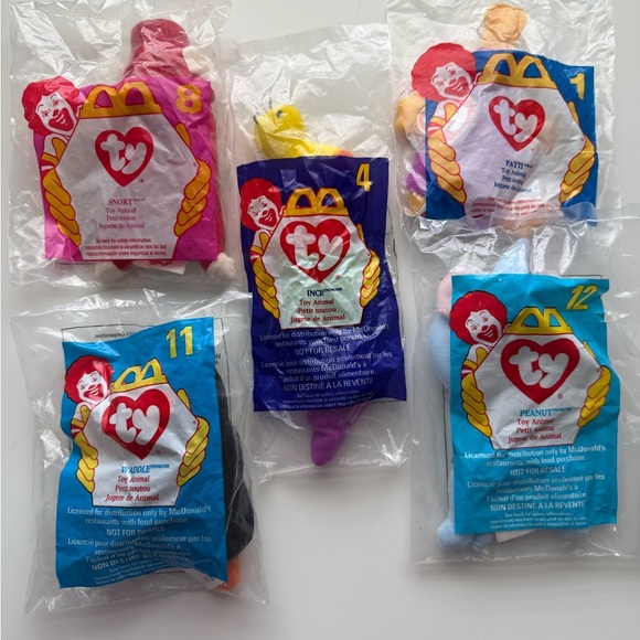 NWT McDonald's TY Beanie Babies - 5 pcs - Picture 1 of 3